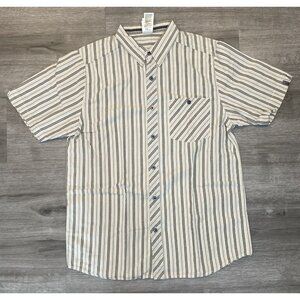The North Face Mens Size Medium Button Up Shirt A5 Series Tan Short Sleeve